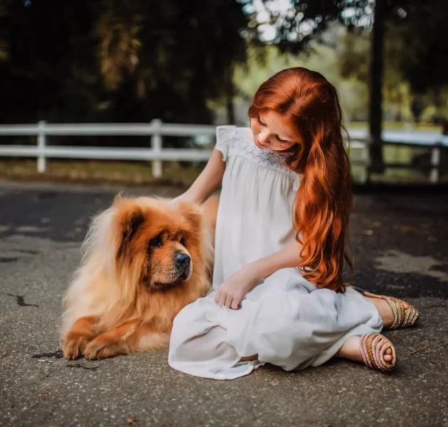 The girl with dog The girl with dog